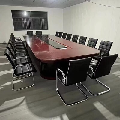 大型会议桌长桌会议室椭圆形培训洽谈会桌多人高档办公桌椅