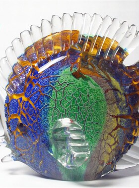 鱼缸布景工艺品博山琉璃鱼创意小艺术品家居新房装饰品