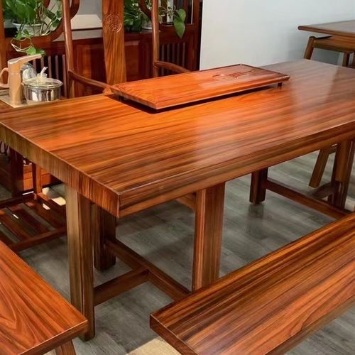 黑檀实木大板桌巴花茶桌茶台茶板红木会议桌总裁桌餐桌