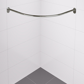 免打伸缩黑色弧形浴帘杆浴室扇形装