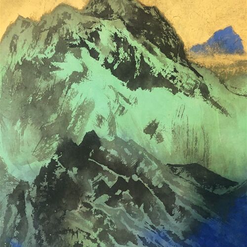 袁运甫江山万里图国画青绿山水六尺横幅宣微喷复制画客厅饰画