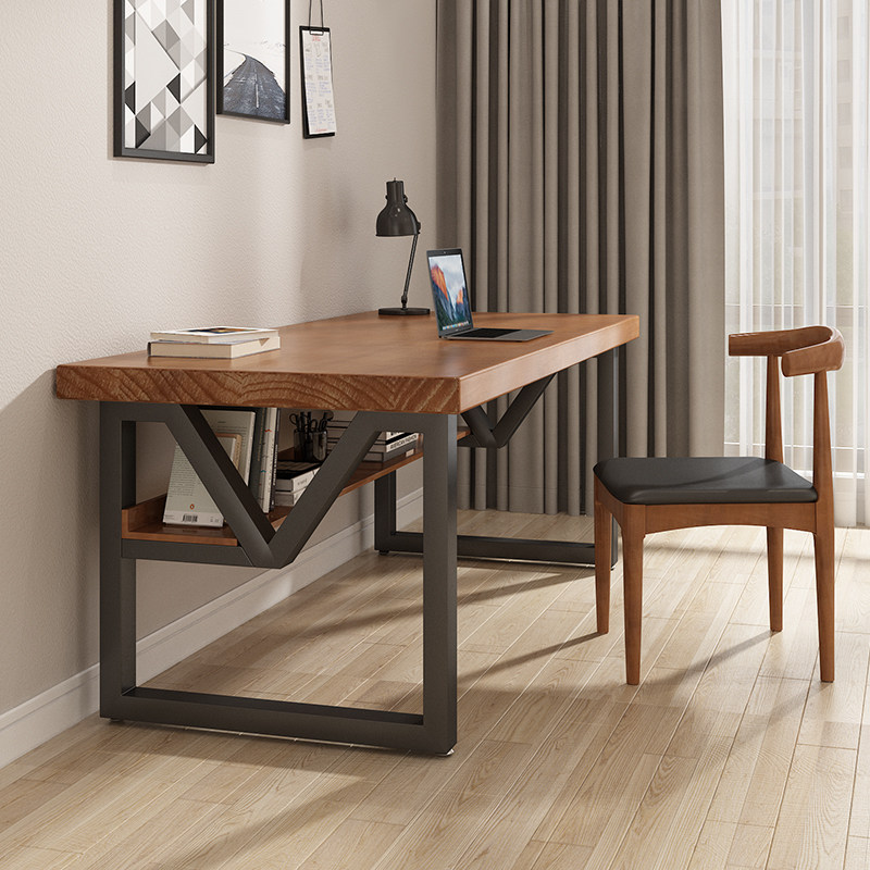实木电脑台式桌长条办公桌学习书桌隔板一体书架工作台家用写字桌,住宅家具,电脑桌,淘宝优惠券,粉丝福利购,淘宝优惠卷