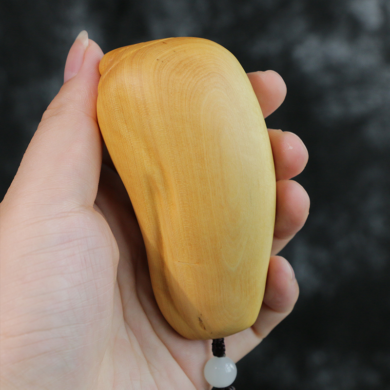 正宗小叶黄杨木雕手把件实木把玩中式雕刻工艺礼品精品如意寿星