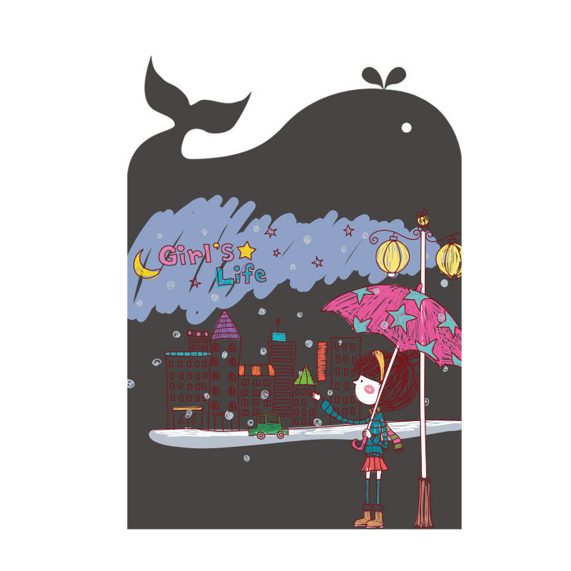 磁先生 磁性层加厚动物造型黑板墙创意儿童房涂鸦教学幼儿园培训