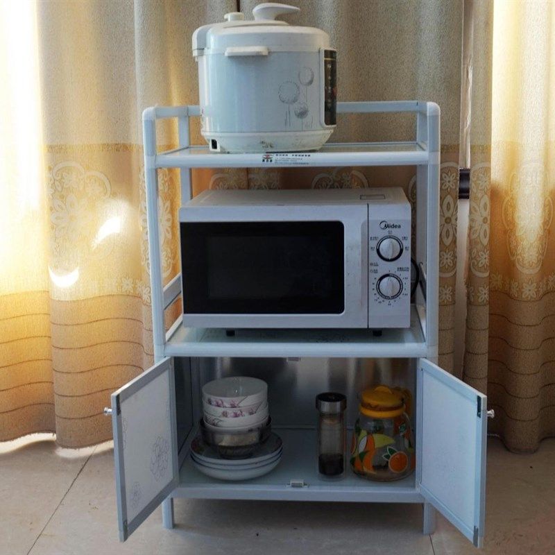 田园风白色铝合金柜碗柜橱柜 微波炉柜飘窗柜餐边柜玻璃致力