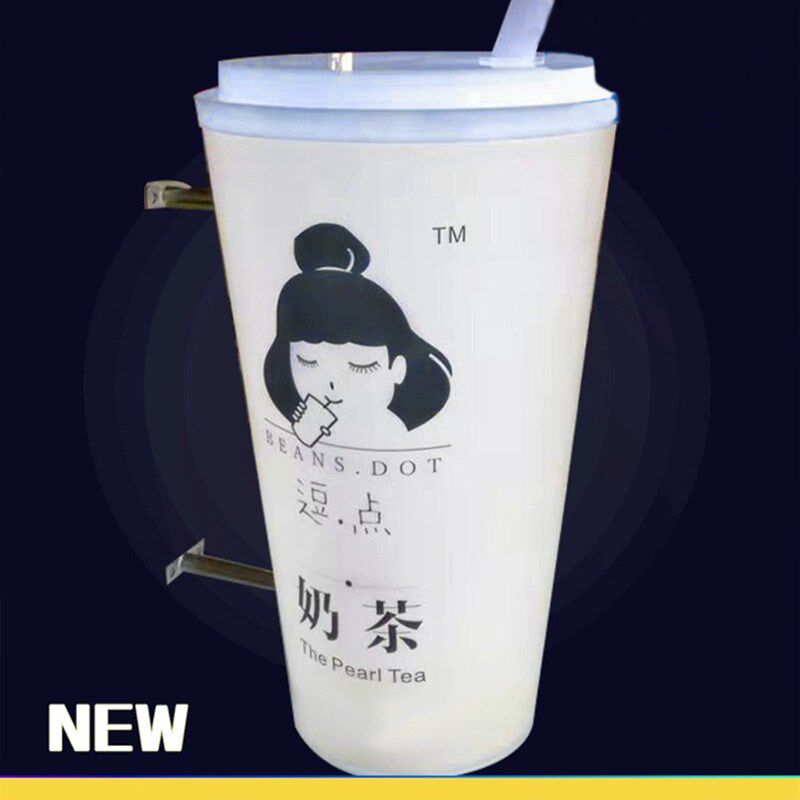 奶茶店铺门口装饰广告灯箱创意杯子发光茶杯店招