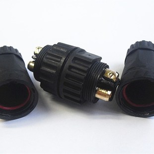 防水航空电缆接头工业螺丝接线公母对接连接器2芯芯芯