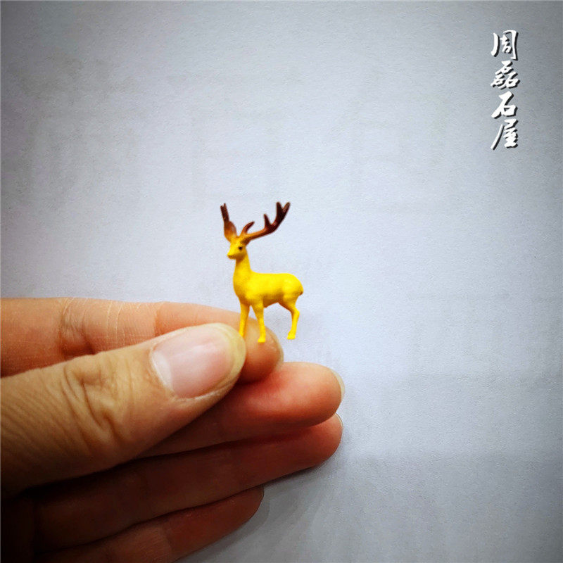 热卖创意树脂动物小鹿奇石假山盆景鱼缸沙盘枯山水微景观装饰