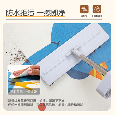 儿童爬行垫游戏阅读区圆形地毯卧室牀边学习桌保护垫