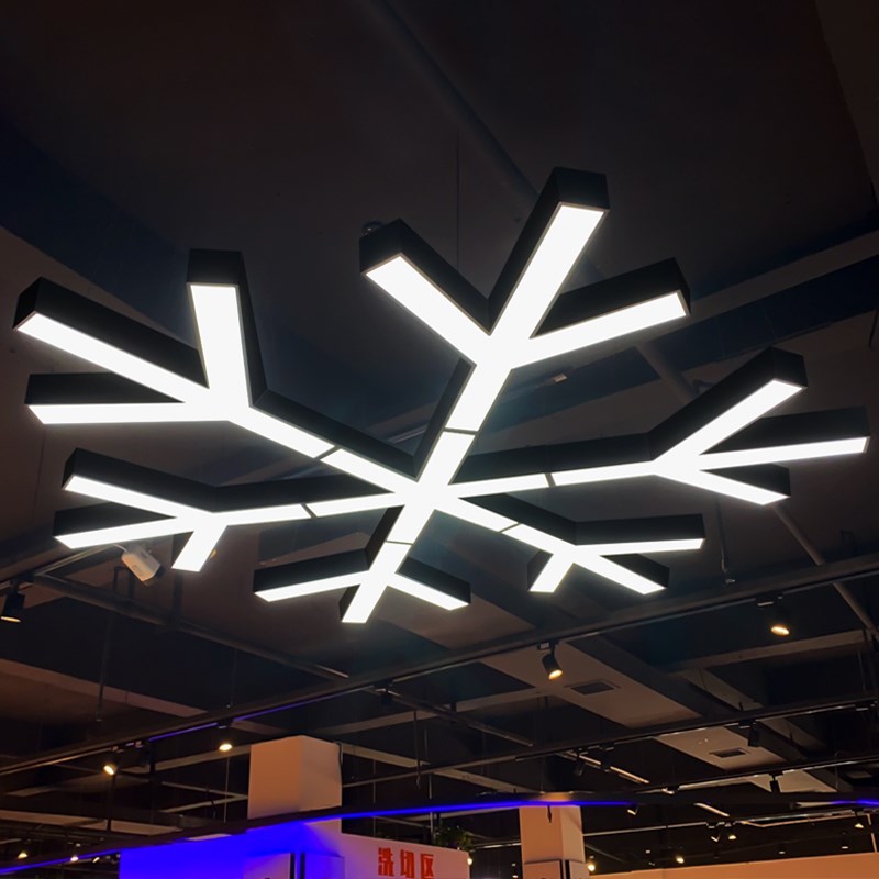 办公室吊灯创意个性造型灯超市商场雪花灯台球灯健身房造型异形灯