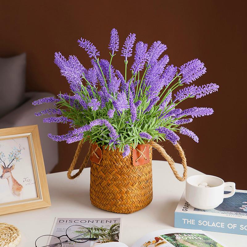 假花薰衣草仿真干插花束客厅摆设塑料装饰花艺电视柜盆栽摆件餐桌