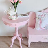 实木小圆桌茶几边几甜品桌餐桌民宿阳台休闲桌客厅卧室小桌子