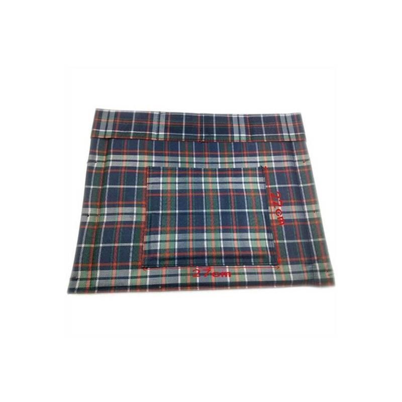 轮椅靠背轮椅车靠背垫坐垫透气耐磨加厚牛津布椅垫黑色蓝红格