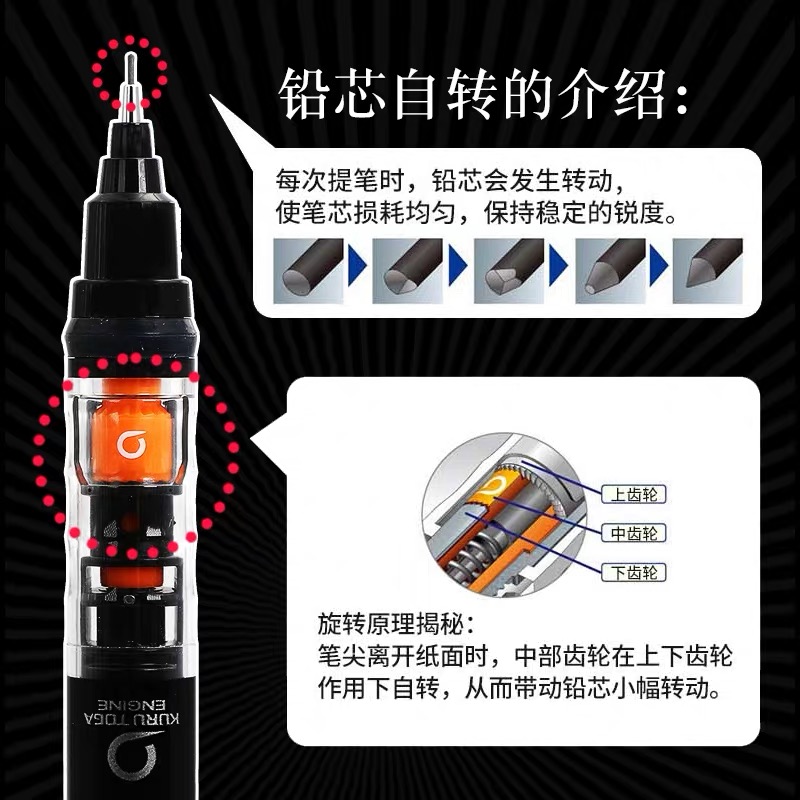 UNI三菱M5-559限定自动铅笔中小学生写不断铅芯双倍旋转0.5mm