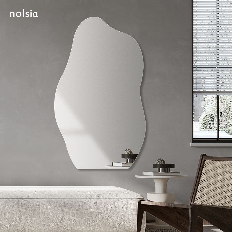 异形装饰镜卧室穿衣镜壁挂家用全身镜子贴墙免打孔无框试衣镜