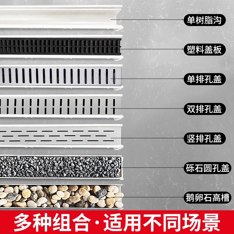 阳台排水沟露台排水槽不锈钢排水沟u型槽L迷你厨房地沟下水道盖板