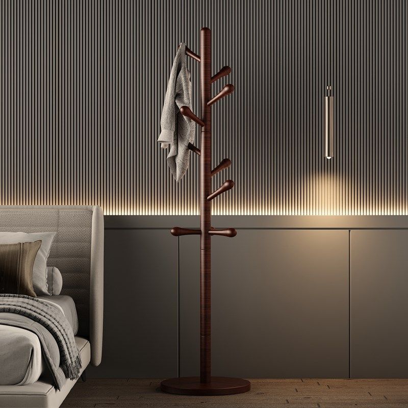 中式实木衣帽架挂衣架落地卧室家z用客厅2024年新款立式榉木置衣