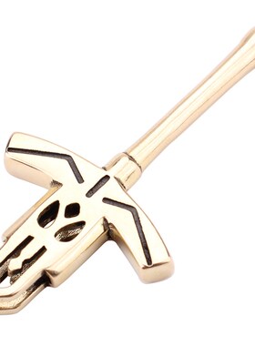 石中剑电动踏f板摩托车个性钥匙柄替换头黄铜家用钥匙改装DIY配件