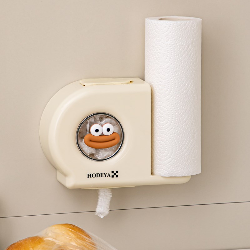 多功能保鲜膜套罩收纳盒壁挂抽取式家用厨房冰箱免T打孔保鲜袋盒