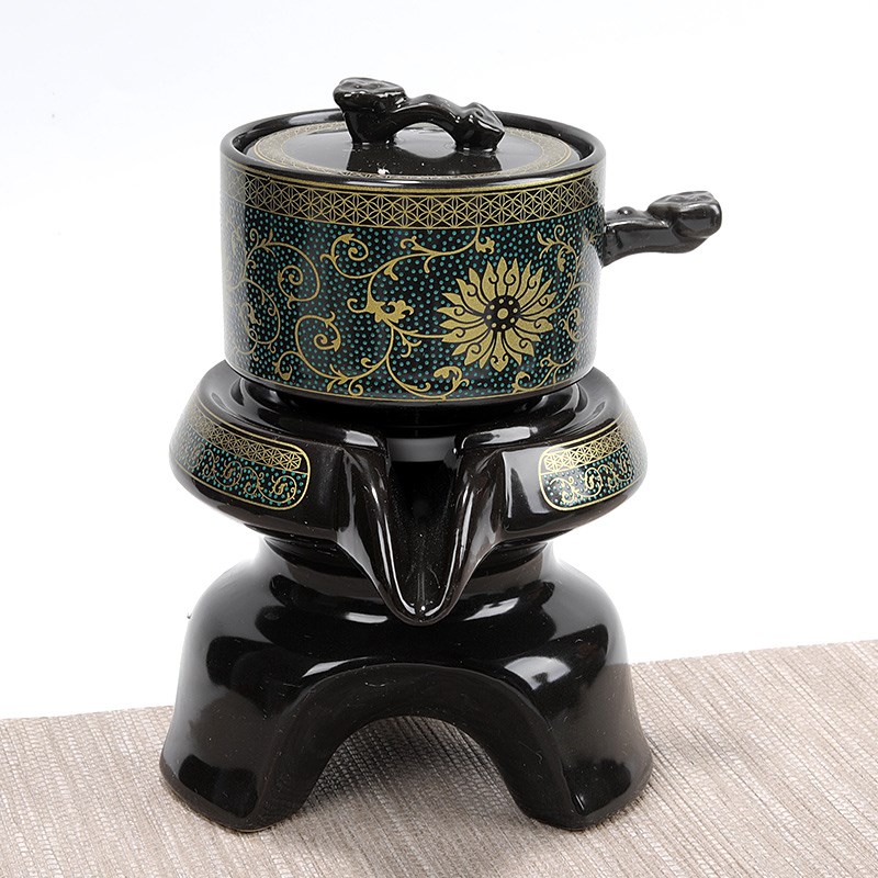 懒人石磨自动茶具套装茶具防烫旋转D陶瓷冲泡茶壶茶杯茶海盖子配