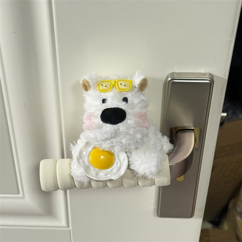 可爱西高c地玩偶门把手保护套门上装饰品防护套防静电西高地