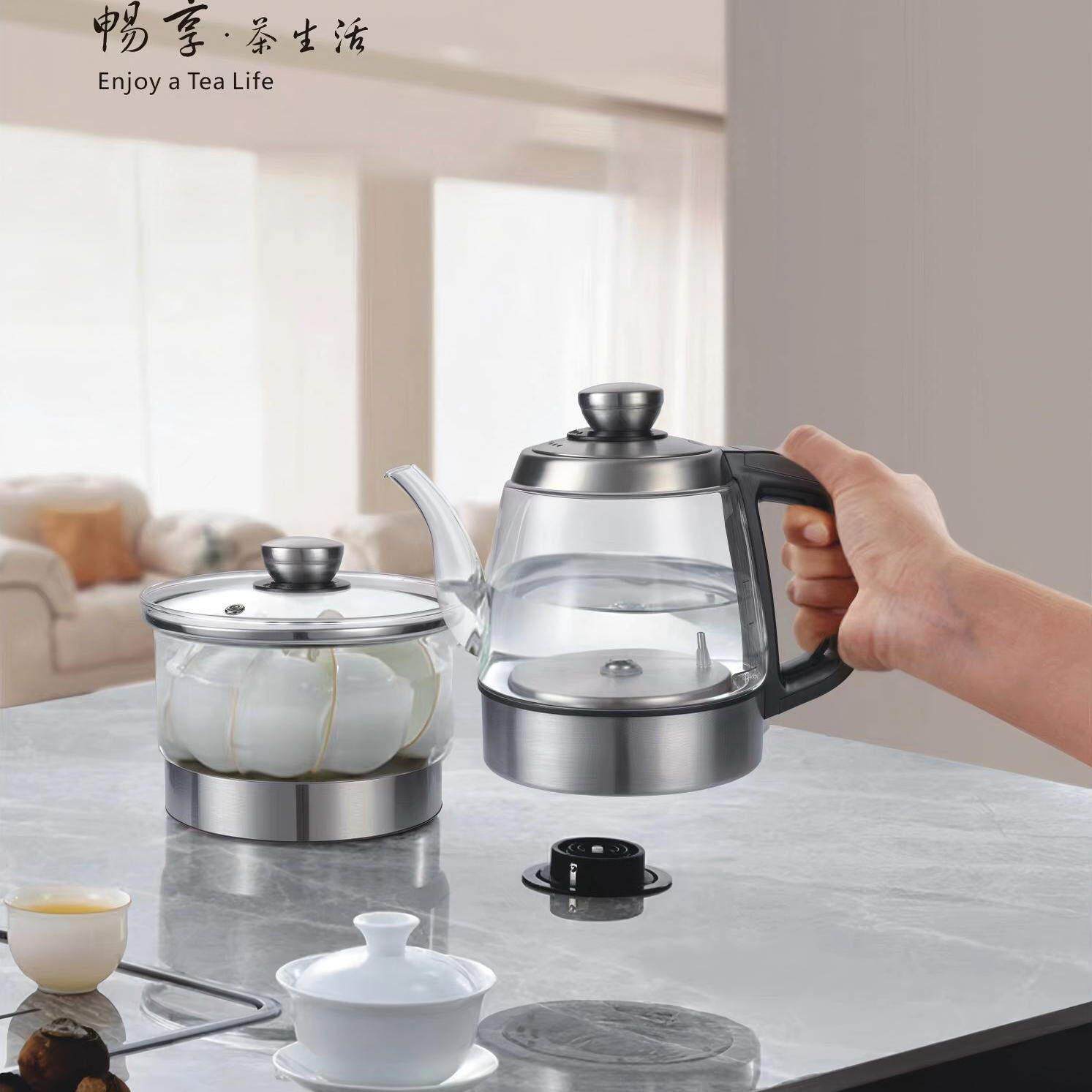 尚壶嵌入式底部上水双孔电热水壶手柄控制智能烧水壶电茶炉家多贝