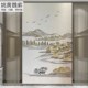 刺绣壁布金色山水沙发背景墙苏绣墙布独幅一整张真丝刺秀硬包竖