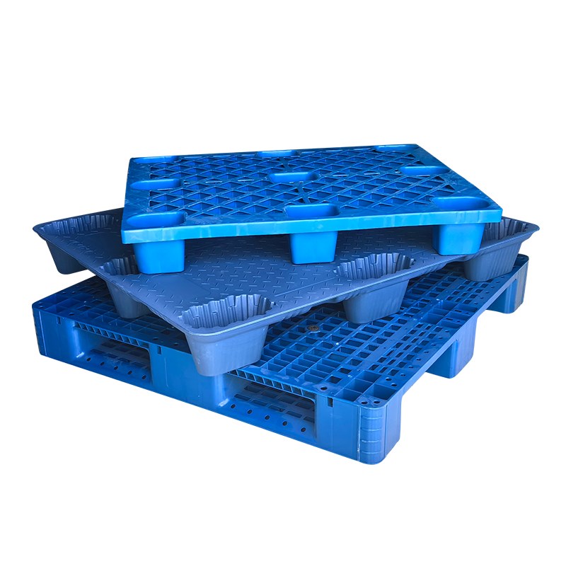 华标塑业塑料托盘网格九脚吹塑平板川字托盘仓库叉车板垫仓板防潮