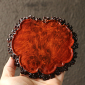 缅甸梨木樱木板大漆工艺茶道壶承装 饰送礼文玩收藏