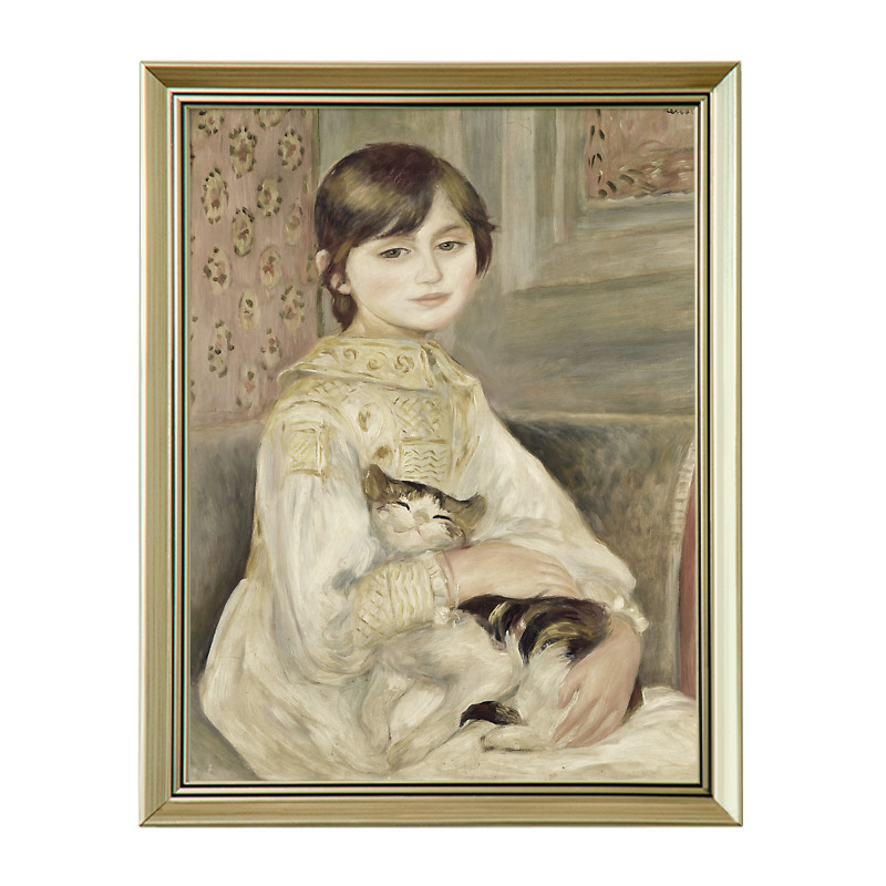 二狗姑娘 马蒂诺女孩和猫 欧式餐桌客厅餐厅挂画装饰画墙壁画墙面图片