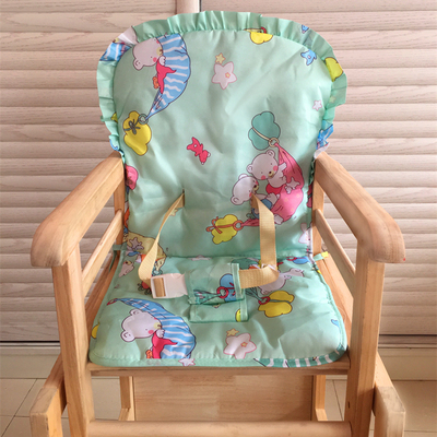 儿童实木餐椅连体坐垫宝宝餐桌垫通用座椅布棉垫子安全带