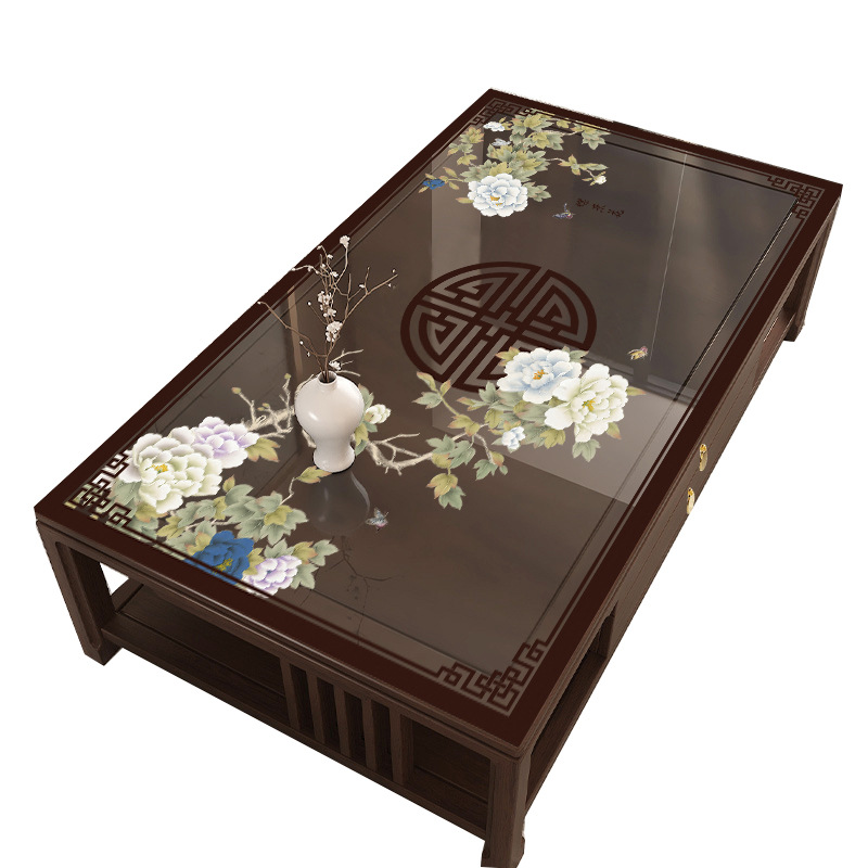 中式软玻璃餐桌垫桌布防水防油餐桌布PC茶几桌垫桌面保护垫