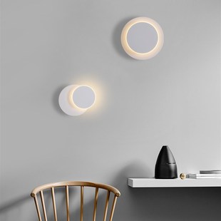 壁灯卧室床头灯现代客厅背景墙壁灯创意奶油风极简走廊过道灯