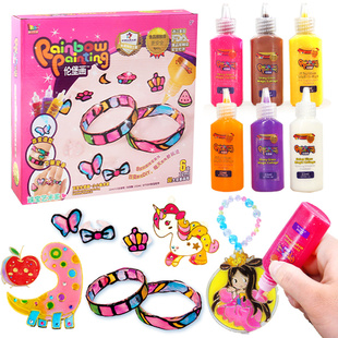 儿童伦堡画免烤胶画手工制作珠宝首饰装无毒颜料挂件女孩子