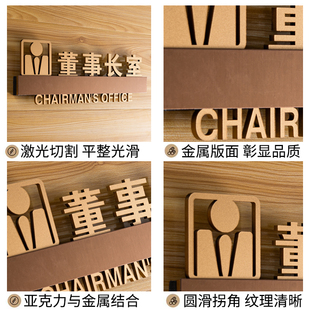 档总经理办公室门牌金色烤漆D立体创意公司科室牌定制做