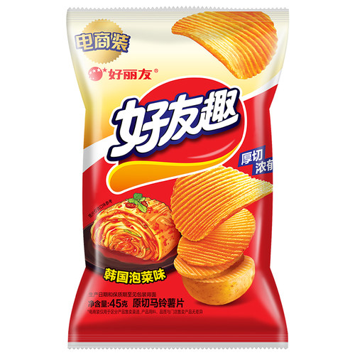 好丽友好友趣45g波浪厚切多口味薯片泡菜味蜂蜜黄油味酥脆零食