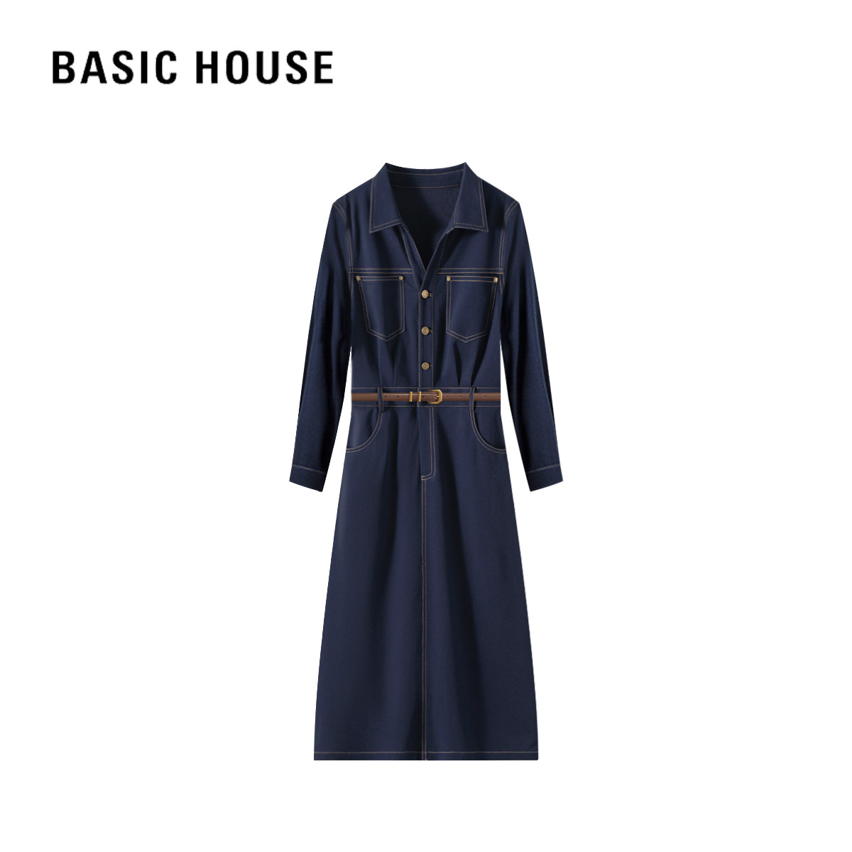 百家好2026春季新款显瘦韩系衬衫裙女时尚减龄长袖品牌爆款连衣裙