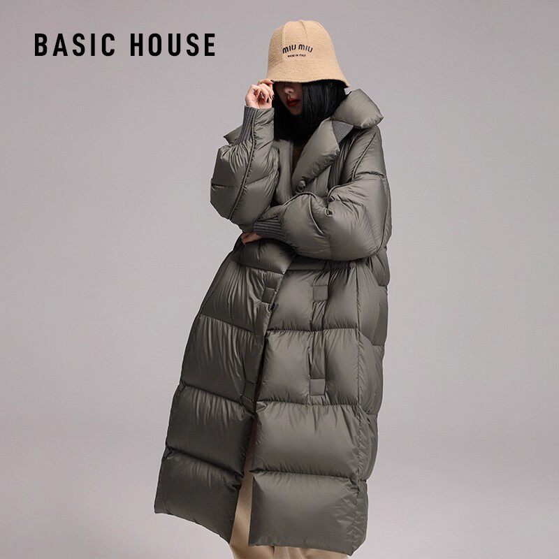 百家好品牌高端羽绒服女长款过膝超好看冬季加厚保暖90白鸭绒外套