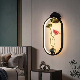 新壁灯朵床头灯公房一对对中山灯具客厅装饰品艺术壁灯