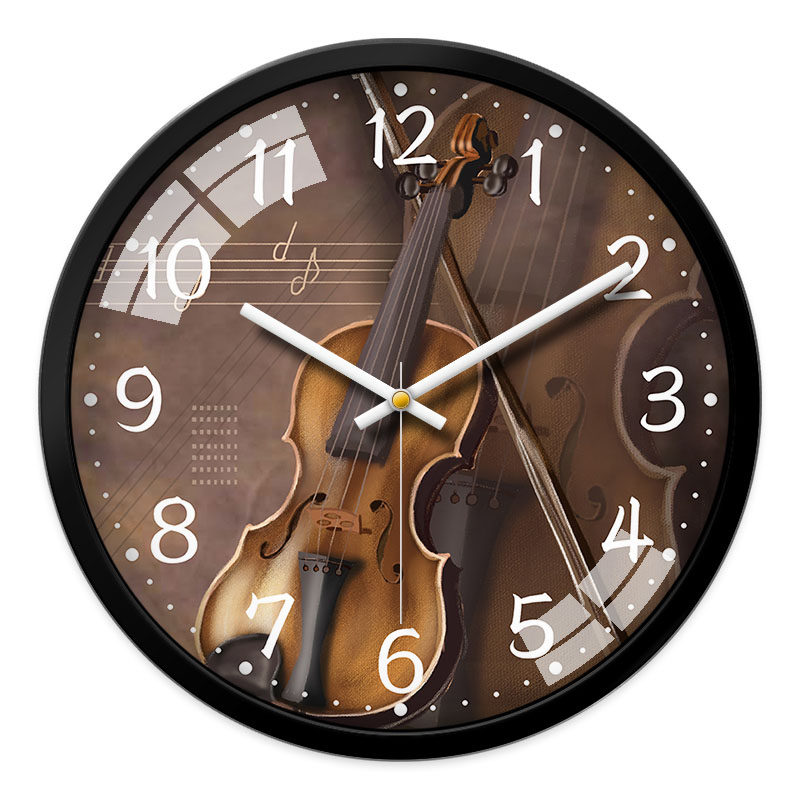 创意挂钟音乐培训中心教室钟表客厅时尚挂表提琴钢琴挂墙时钟