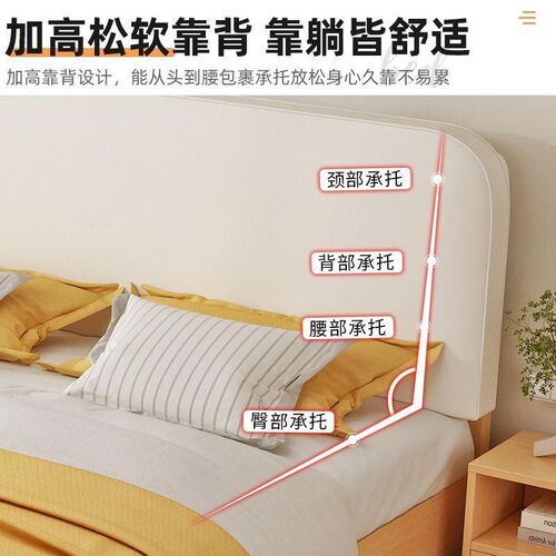 床实木现代出租屋欧式床卧经济型软包单床架