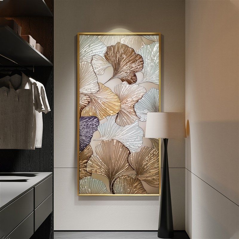 简欧沙发背景墙艺术画客厅挂画珐琅彩装饰画入户玄关抽象端壁画