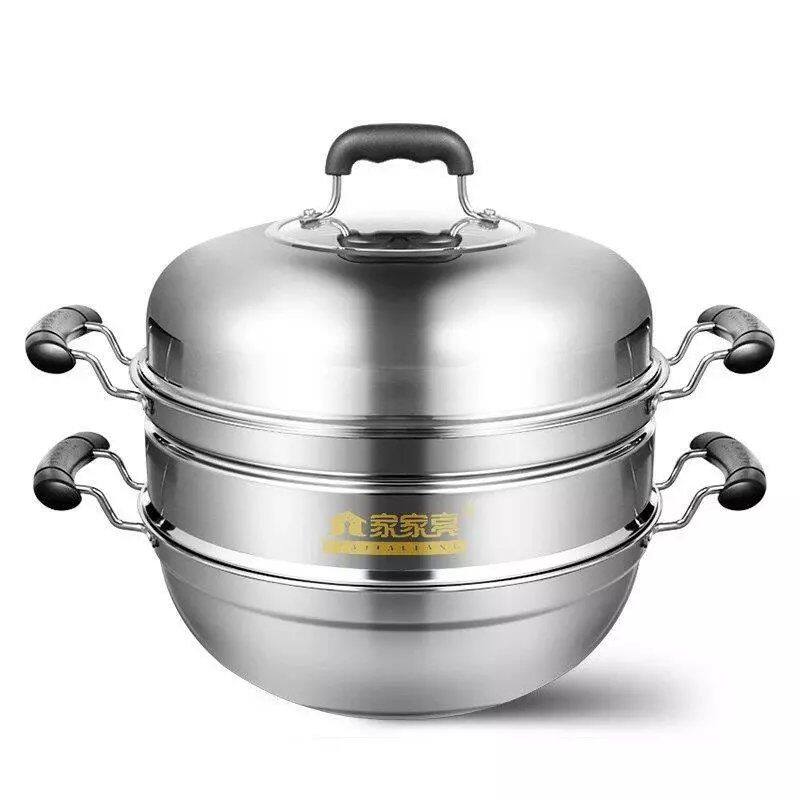创宇家家亮圆底尖底蒸锅复底层蒸炒多用锅锅闷罐