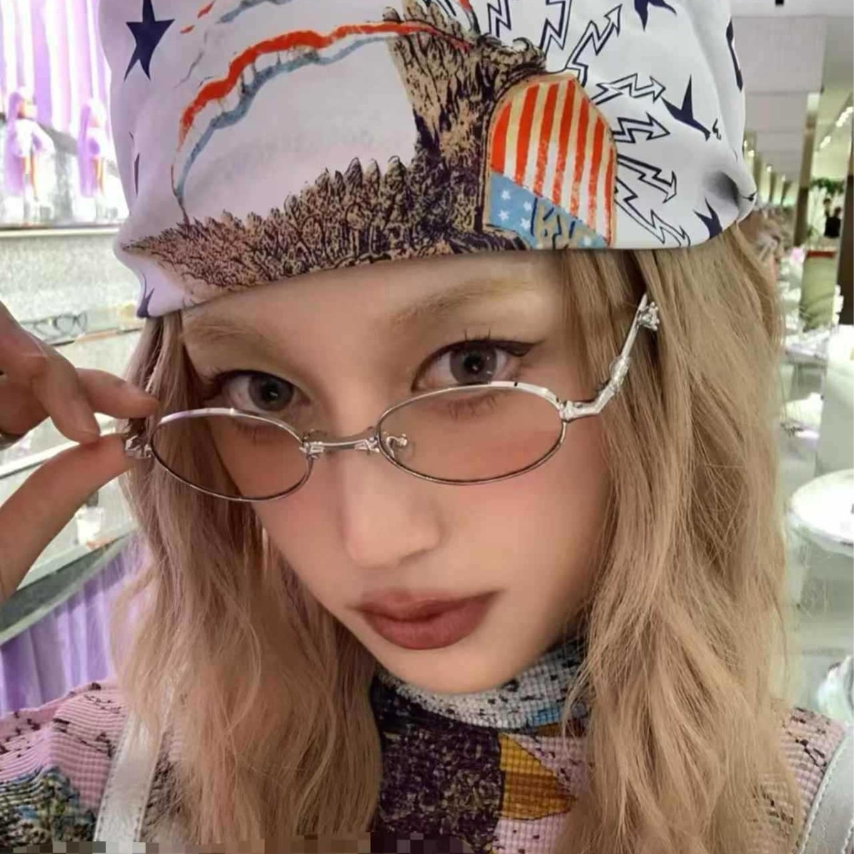 gm小框可折叠浅色墨镜女2025新款感太阳镜柳智敏同款折叠眼镜