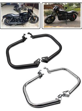 适用哈雷750A XG500 哈雷Street750A rod保险杠防摔胶护杠架加厚