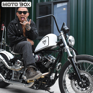 柴特娜迦naja250改装复古chopper车把羊角高把龙头方向手把握把