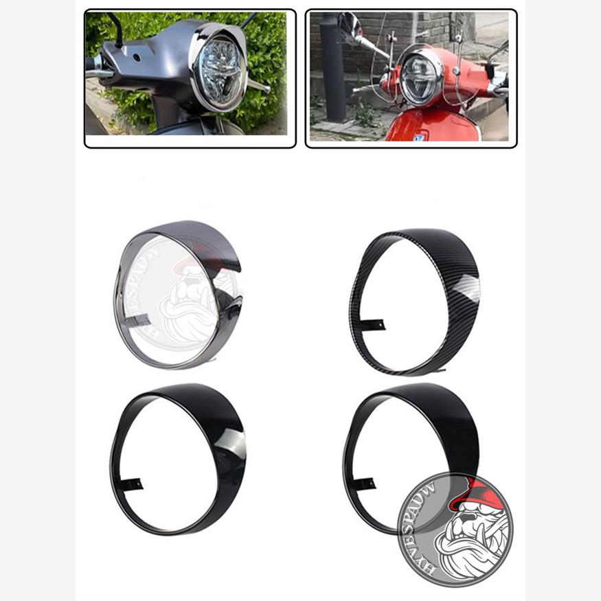 适用Vespa Gts300 Hpe雾黑色电镀水转印大灯罩大灯框架黑化光网大