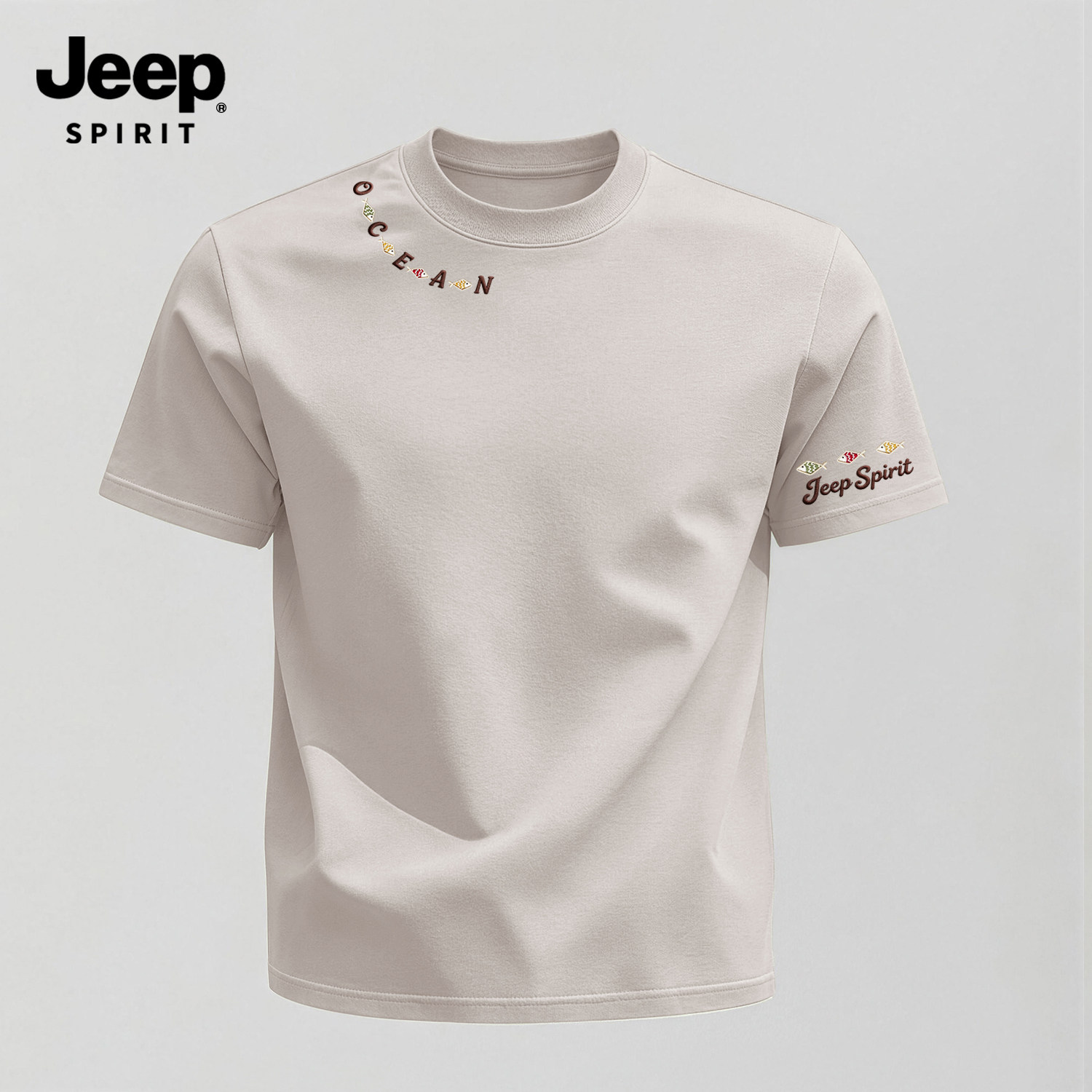 Jeep吉普男士短袖t恤男夏装纯棉