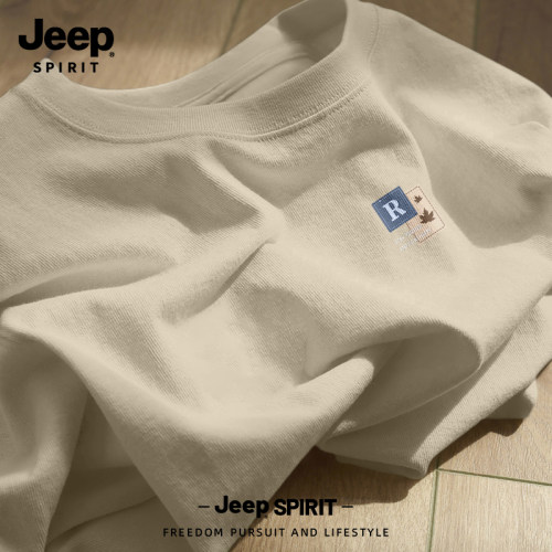 Jeep吉普重磅纯棉长袖T恤