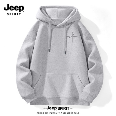 Jeep吉普美式灰色男士卫衣男款